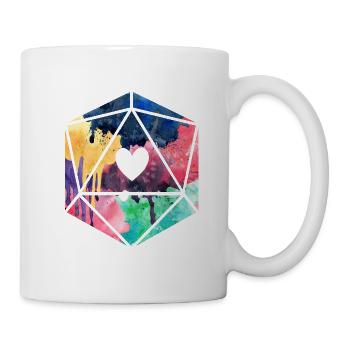 D20 Aquarell - Tasse - Weiß - Rechts