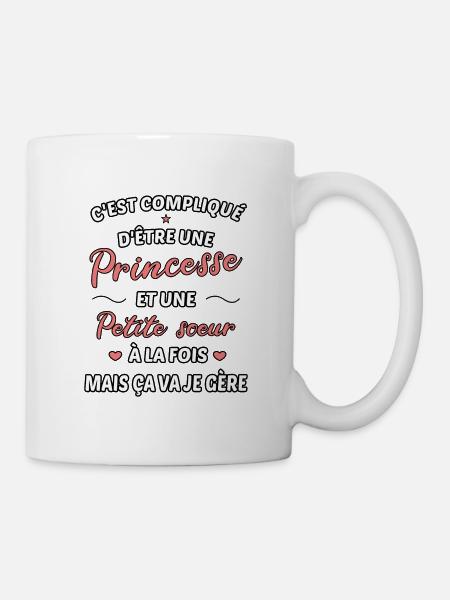 Princesse et petite soeur ! cadeau original - Mug blanc - blanc