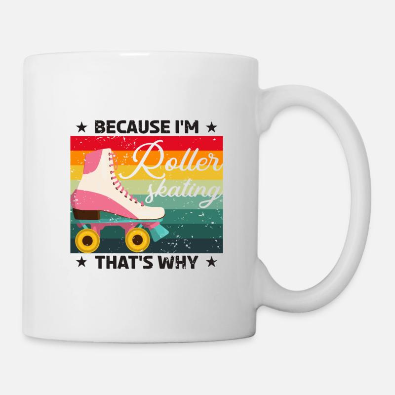 Rollschuhe Rollschuhlaufen Rollschuhläufer - Tasse - Weiß