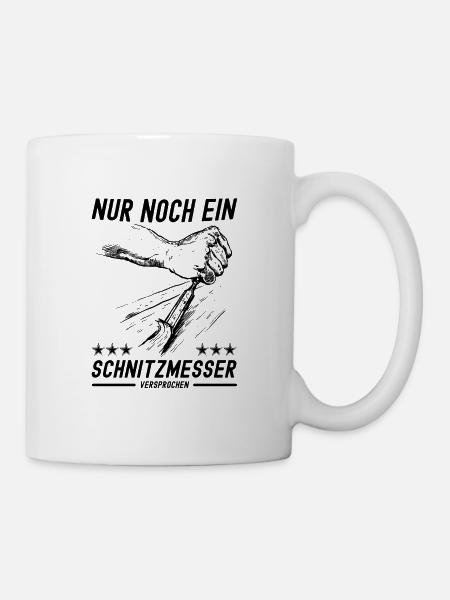 Holz Schnitzen - Tasse - Weiß