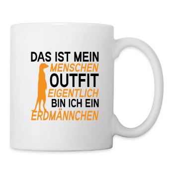 Erdmännchen Surikate Halloween Kostüm - Tasse - Weiß - Rechts