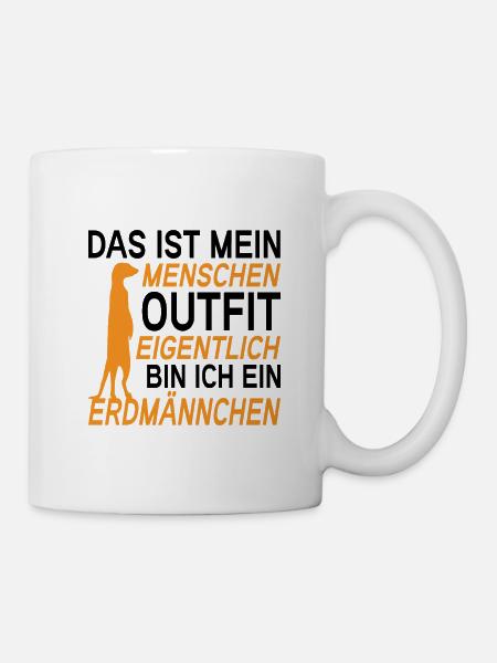 Erdmännchen Surikate Halloween Kostüm - Tasse - Weiß