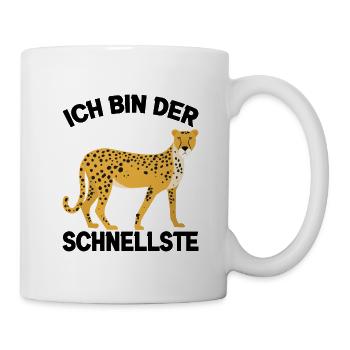 Gepard Leopard Raubkatze Kinder Kostüm - Tasse - Weiß - Rechts