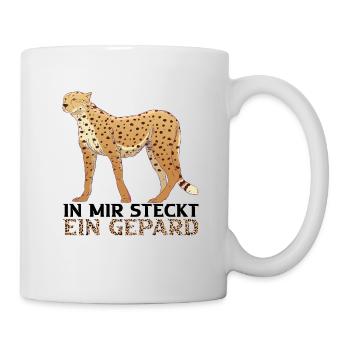 Gepard Leopard Raubkatze Kinder Kostüm - Tasse - Weiß - Rechts