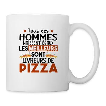 Livreur de Pizza Pizzeria Métier Citations Humour - Mug blanc - blanc - Droite