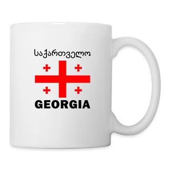 Drapeau de la Géorgie Géorgie Cadeau géorgien - Mug blanc - blanc - Droite