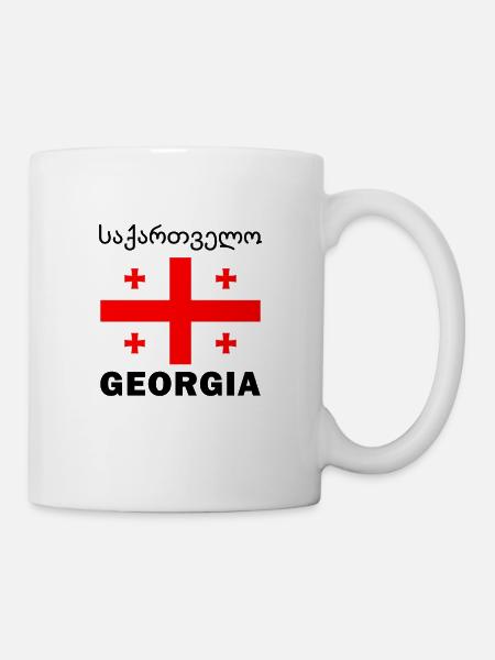 Georgia Flagge Georgien Georgier Geschenk - Tasse - Weiß