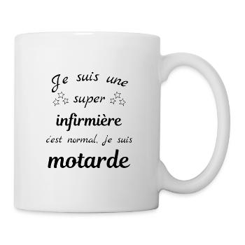 Je suis une super infirmière motarde ! - Mug blanc - blanc - Droite