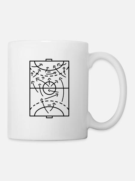 Lustige Handballer Aufstellung Taktik Training - Tasse - Weiß