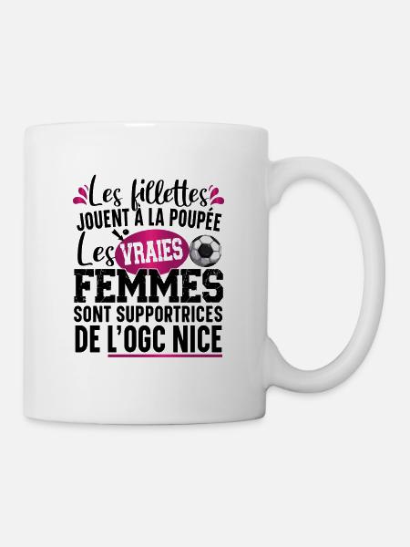 OGC Nice Supportrice Football Cadeau Humour Femme - Mug blanc - blanc