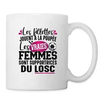 Supportrice LOSC Football Cadeau Humour Femme - Mug blanc - blanc - Droite