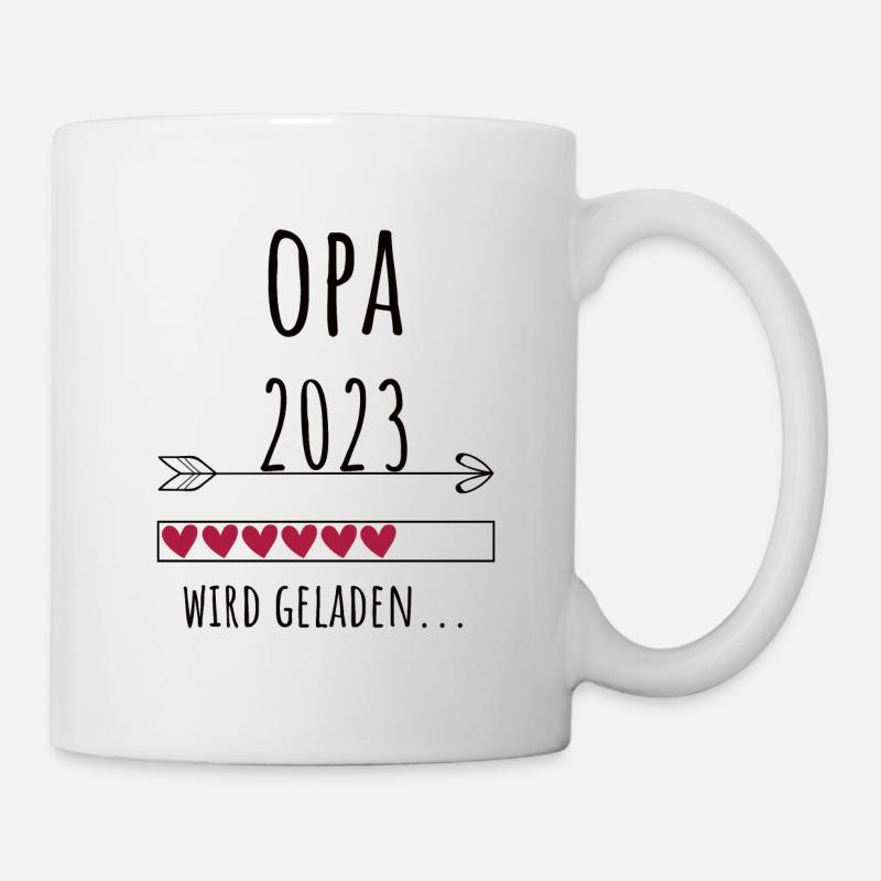 Opa 2023 Schwangerschaft Großvater Geschenk - Tasse - Weiß