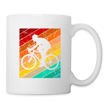 Fahrrad Fahrradmotiv Fahrradfahrer Fahrradfahren - Tasse - Weiß - Rechts