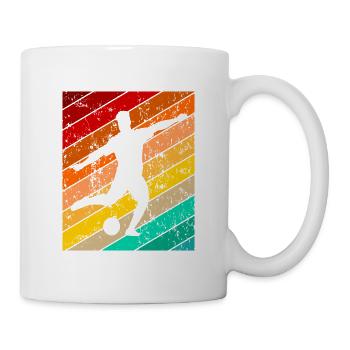 Vintage Retro Fussball Fussballspieler Fussballer - Tasse - Weiß - Rechts