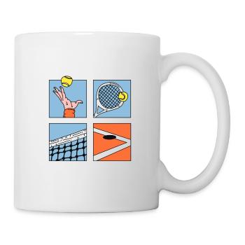 Tennis Player Gift Tennis Racket Drawing - Mug - white - Right