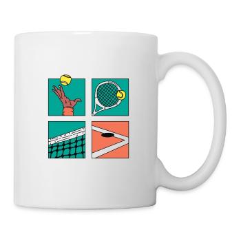 Cool Tennis Illustration Tennis Player Coach - Mug - white - Right