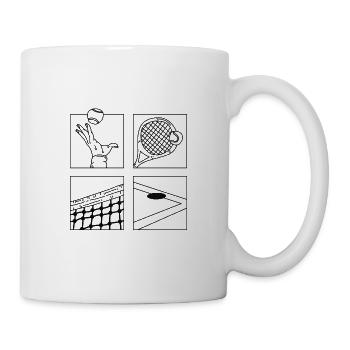 Tennisspieler Geschenk Kunst Illustration Tennis - Tasse - Weiß - Rechts