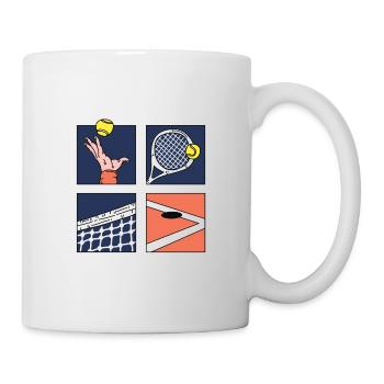 Tennis Illustration Art Minimalist Tennis Game - Mug - white - Right