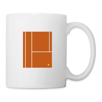 Tennisplatz Minimalist Design Tennisspieler - Tasse - Weiß - Rechts
