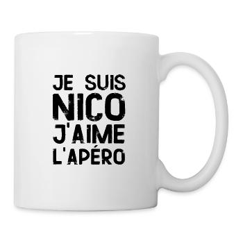 Je suis Nico cadeau homme apero nicolas - Mug blanc - blanc - Droite