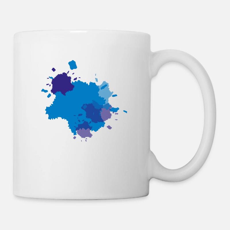 Éclaboussures de couleur bleue - Mug blanc - blanc