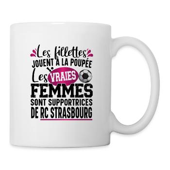 RC Strasbourg Supportrice Football Cadeau Femme - Mug blanc - blanc - Droite
