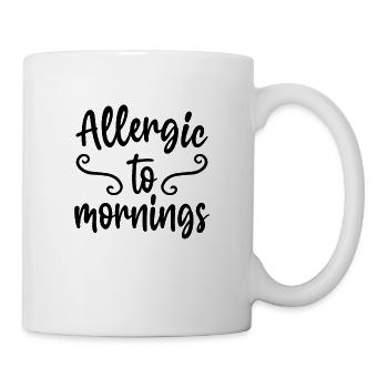 Allergic To Mornings Funny Coffee Quote - Mug - white - Right