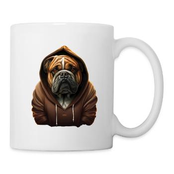 Die coole Pullover-Bulldogge - Tasse - Weiß - Rechts