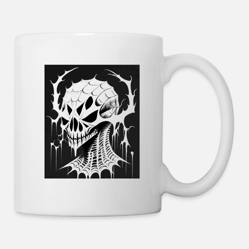 Grindcore Occult Horror Skull Art Death Metal Thra - Mug - white