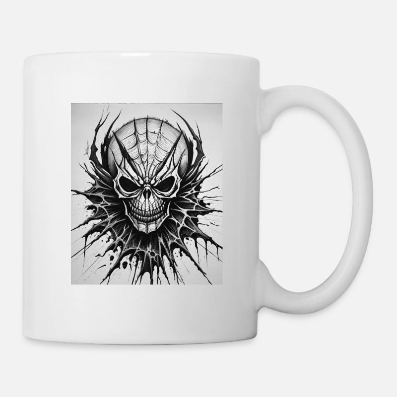 Grindcore Occult Horror Skull Art Death Metal Thra - Mug - white