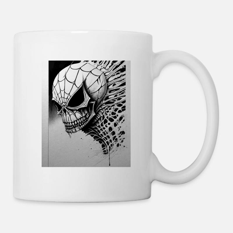 Grindcore Occult Horror Skull Art Death Metal Thra - Mug - white