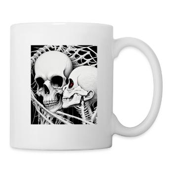 Occult Horror Skull Couple Art Death Metal Thrash - Mug - white - Right