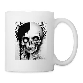 Grindcore Okkulter Horror Totenkopf Kunst Death Metal Thr - Tasse - Weiß - Rechts