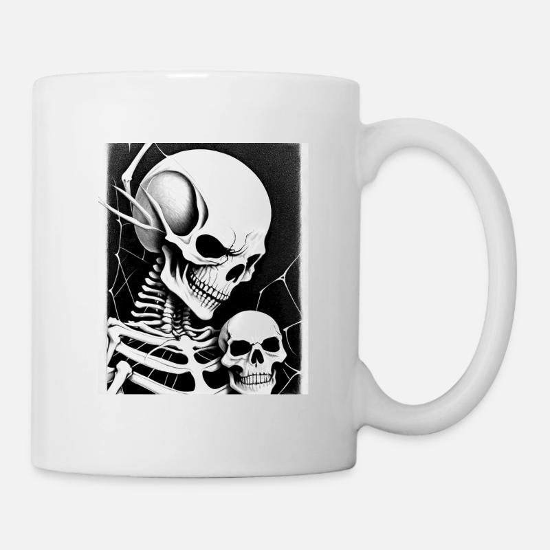 Grindcore Occulte Horreur Crâne Couple Art Death Me - Mug blanc - blanc