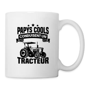 Papys cools conduisent un tracteur humour - Mug blanc - blanc - Droite