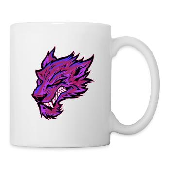 Tête de loup Tatouage Tête de Loup Graffiti Rose - Mug blanc - blanc - Droite