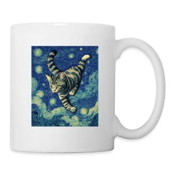 Impressionistische Katze Impressionismus Katzen Malerei C - Tasse - Weiß - Rechts