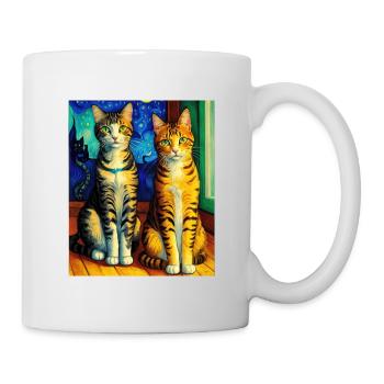 Impressionniste Chat Impressionnisme Chats Peinture C - Mug blanc - blanc - Droite