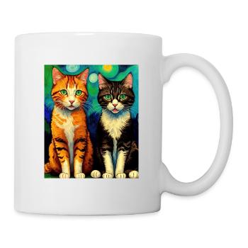 Impressionistische Katze Impressionismus Katzen Malerei C - Tasse - Weiß - Rechts