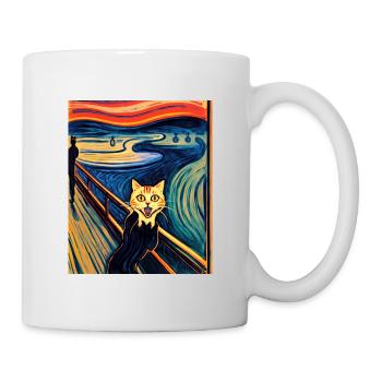 Impressionistic Cat Screaming Impressionism Cats - Mug - white - Right