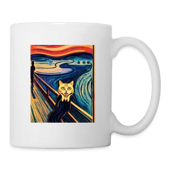 Impressionistic Funny Cat Screaming Impressionism - Mug - white - Right