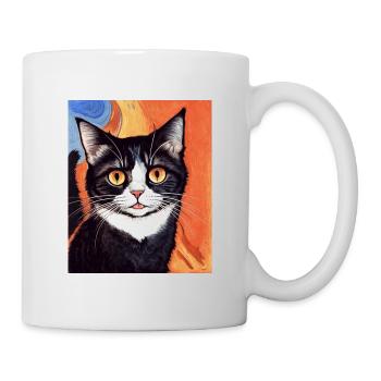 Impressionistic Funny Cat Screaming Impressionism - Mug - white - Right