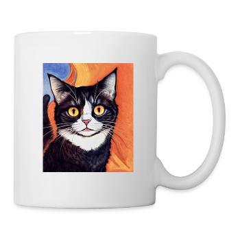 Impressionistic Funny Cat Screaming Impressionism - Mug - white - Right