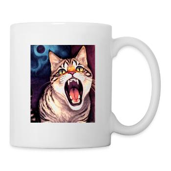 Impressionistic Funny Cat Screaming Impressionism - Mug - white - Right