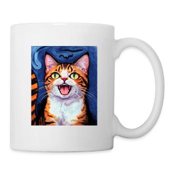 Surréaliste Impressionniste Chat Impressionnisme Chats Ar - Mug blanc - blanc - Droite