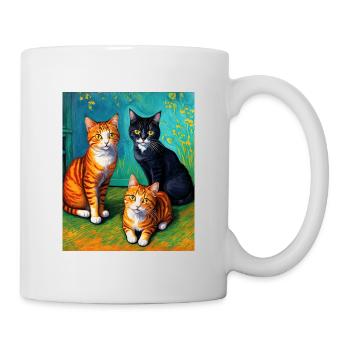 Surreale impressionistische Katze Impressionismus Katzen Ar - Tasse - Weiß - Rechts