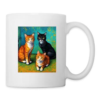 Surreale impressionistische Katze Impressionismus Katzen Ar - Tasse - Weiß - Rechts