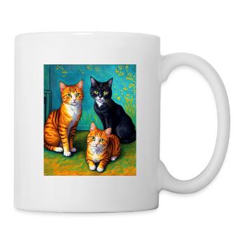 Surreale impressionistische Katze Impressionismus Katzen Ar - Tasse - Weiß - Rechts