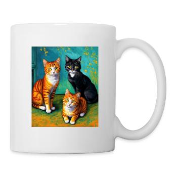 Surréaliste Impressionniste Chat Impressionnisme Chats Ar - Mug blanc - blanc - Droite