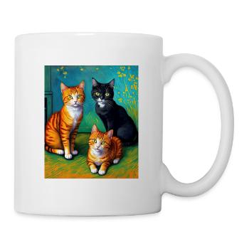 Surreale impressionistische Katze Impressionismus Katzen Ar - Tasse - Weiß - Rechts